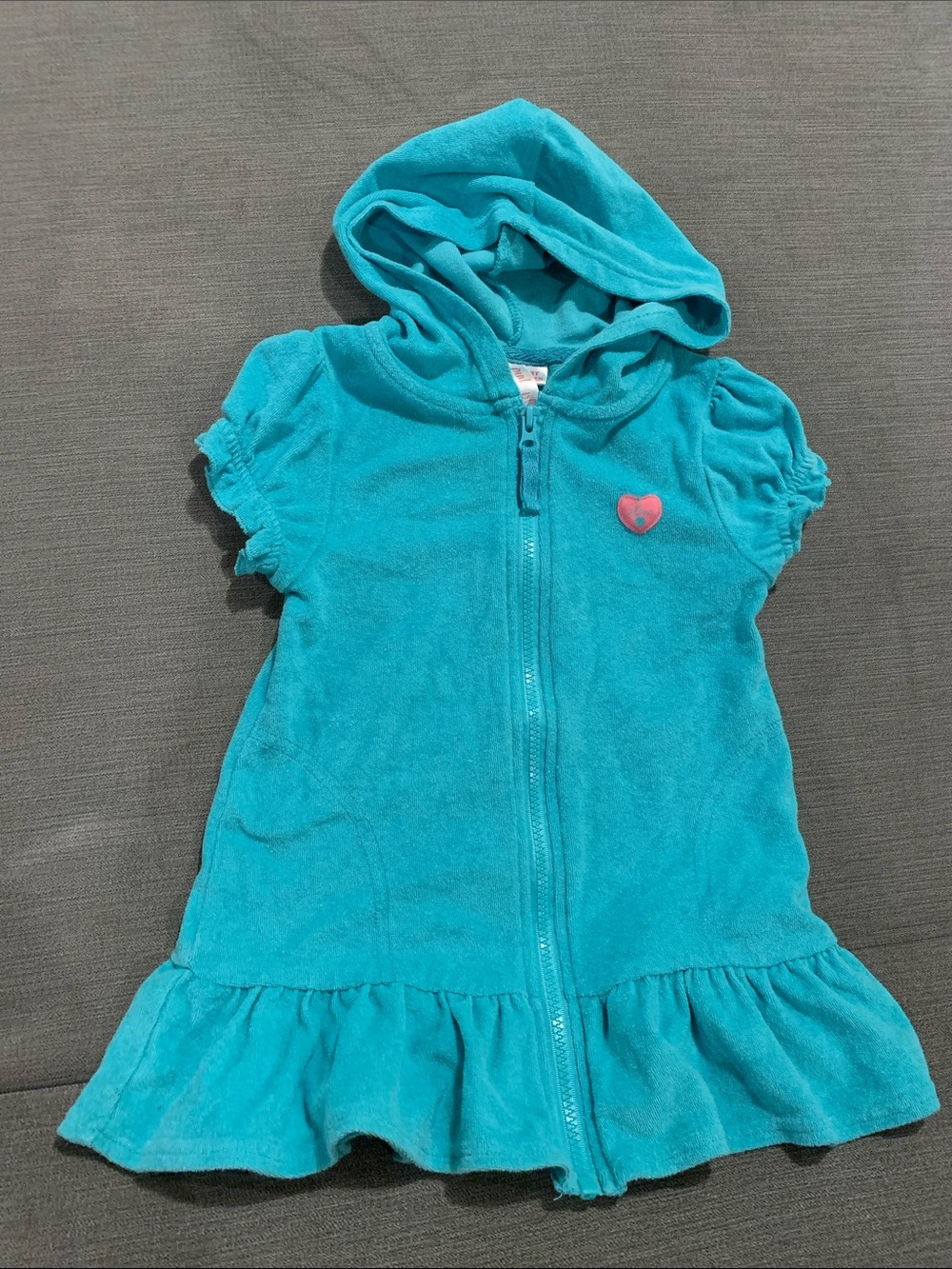Terry Cloth Beach Swim Coverup Girls Size 3T Front Zip
